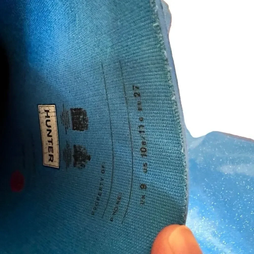 Hunter Original First Classic Starcloud Short Rain Boots Blue Size US 10 Kids